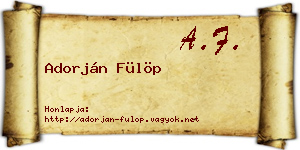 Adorján Fülöp névjegykártya
